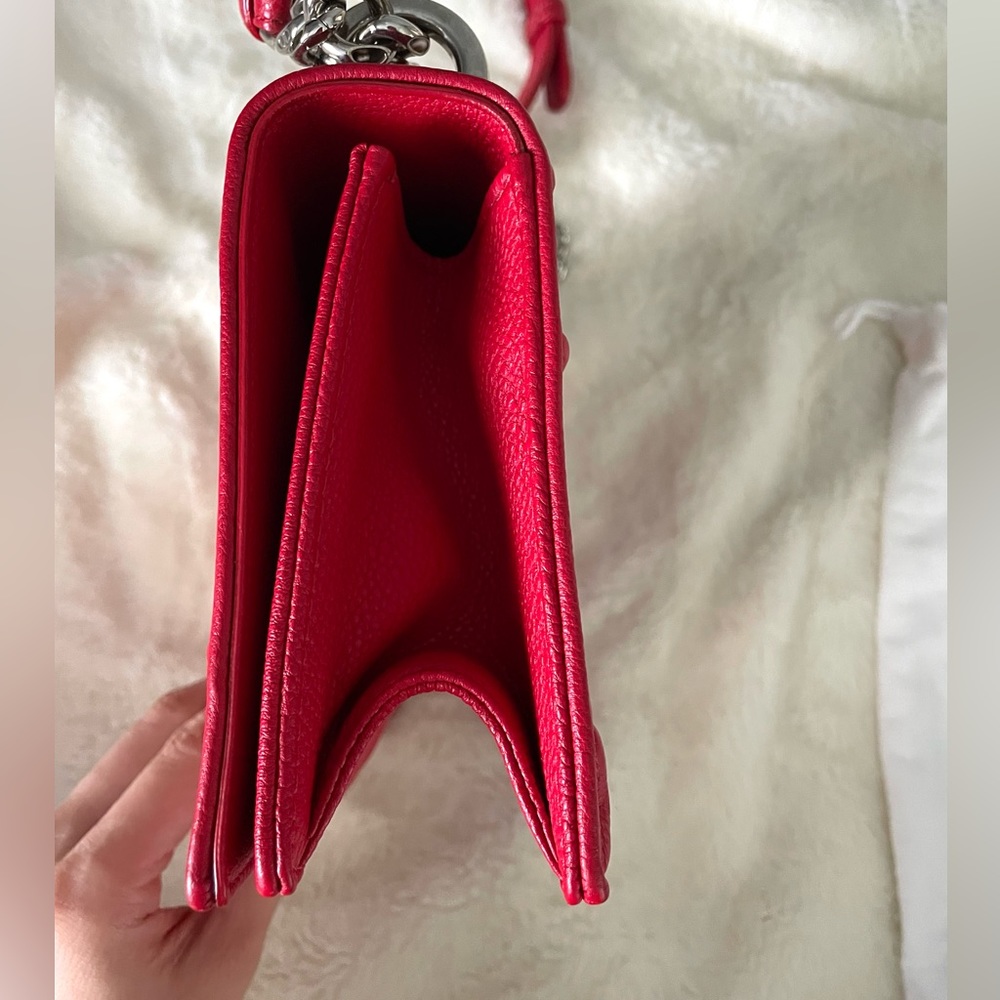 Christian Dior Grained Calfskin Diorama Small Red Crossbody - Picture 7 of 13